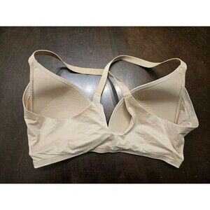 Aerie Sunnie Wireless Bra Lined Womens 32DD Beige racer back, smooth